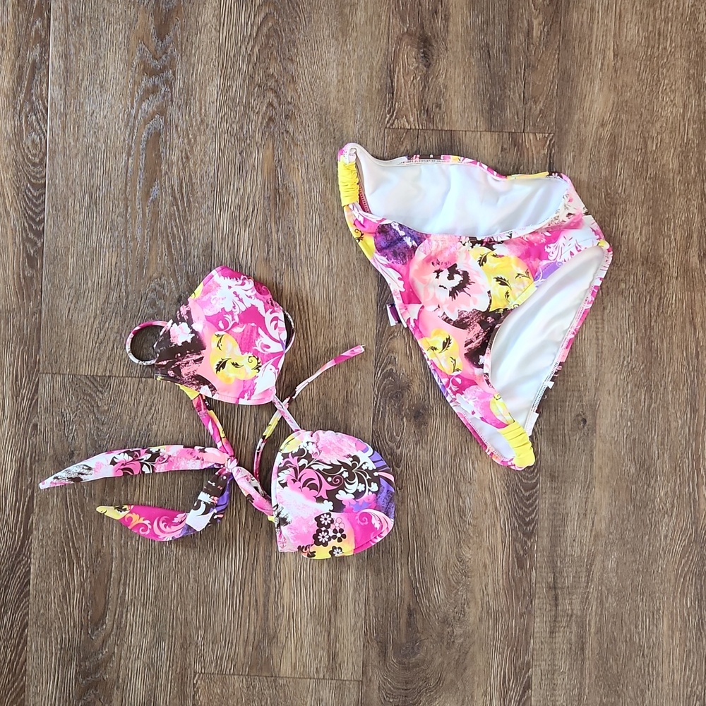 Beach Stop Abstract & Floral Bikini, Large